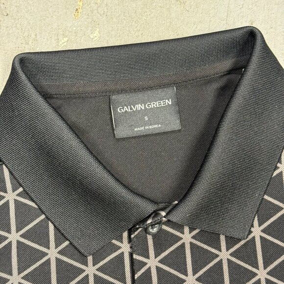 Galvin Green Golf Shirt Stretch Short Sleeve Polo Geometric Small - Picture 6 of 8